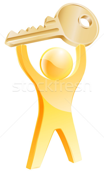 Gold key person concept Stock photo © Krisdog