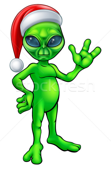 Christmas Alien in Santa Hat Stock photo © Krisdog