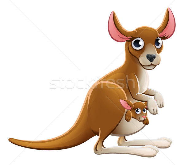 Cartoon кенгуру животного характер Cute матери Сток-фото © Krisdog