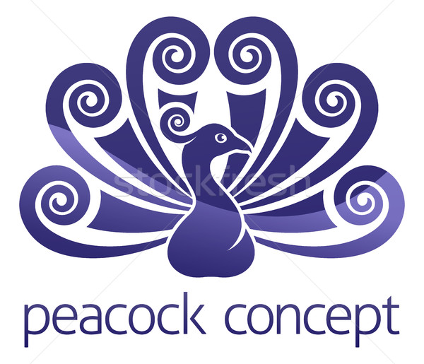 Peacock Bird Peafowl Icon Concept Stock photo © Krisdog