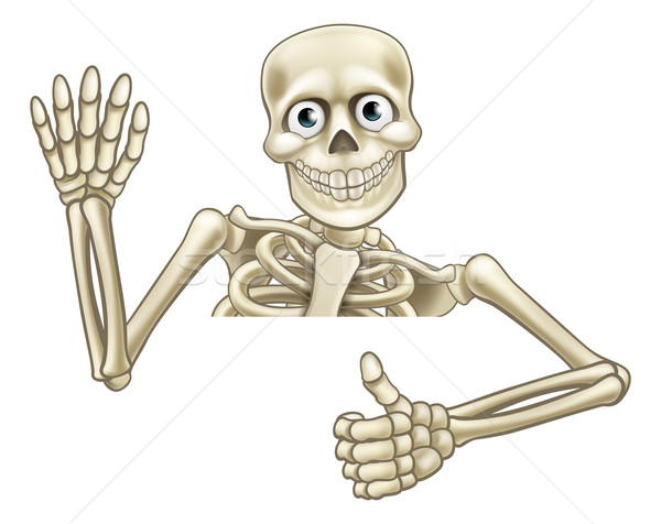 Rajz csontváz remek felirat halloween rajzfilmfigura Stock fotó © Krisdog