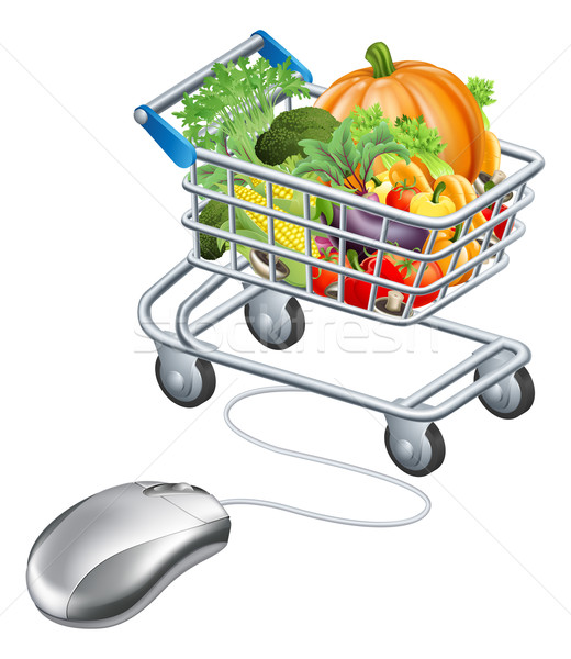 Trolley mouse grocery vegetables concept Stock photo © Krisdog