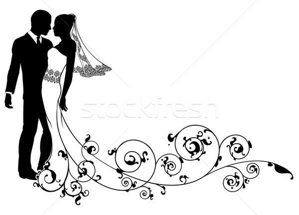 Bride and groom floral design Stock photo © Krisdog