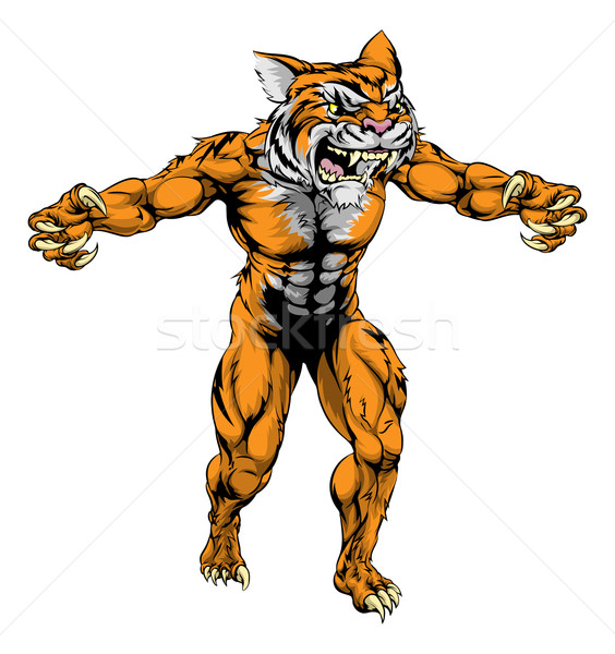 Tiger scary sports mascot Stock photo © Krisdog