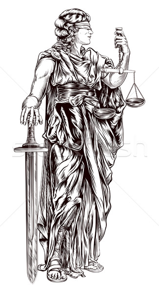 Dama · justicia · original · ilustración · escalas - ilustración vectorial  © Krisdog (#6933858) | Stockfresh
