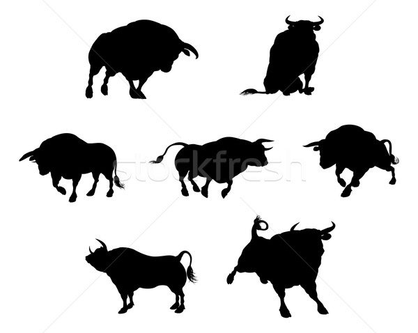 Bull Silhouettes Stock photo © Krisdog