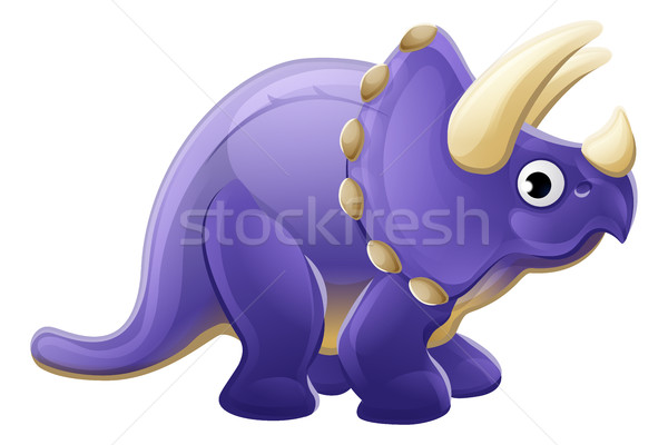 Cute Cartoon Dinosaur Triceratops Stock photo © Krisdog