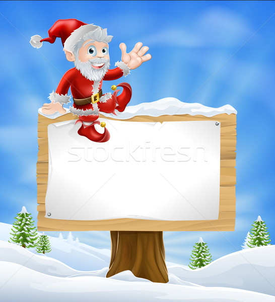 Cartoon Santa Christmas Sign Stock photo © Krisdog