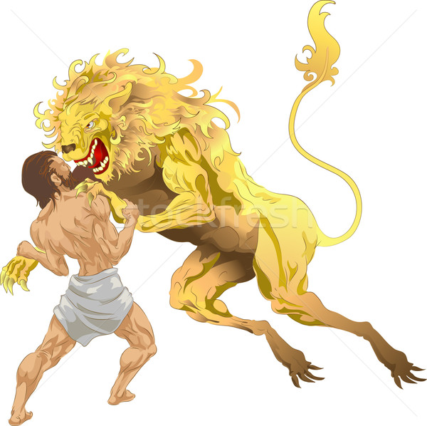 [[stock_photo]]: Lion · classique · mythologie · première · pas