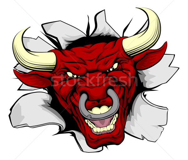 Red bull smashing out Stock photo © Krisdog