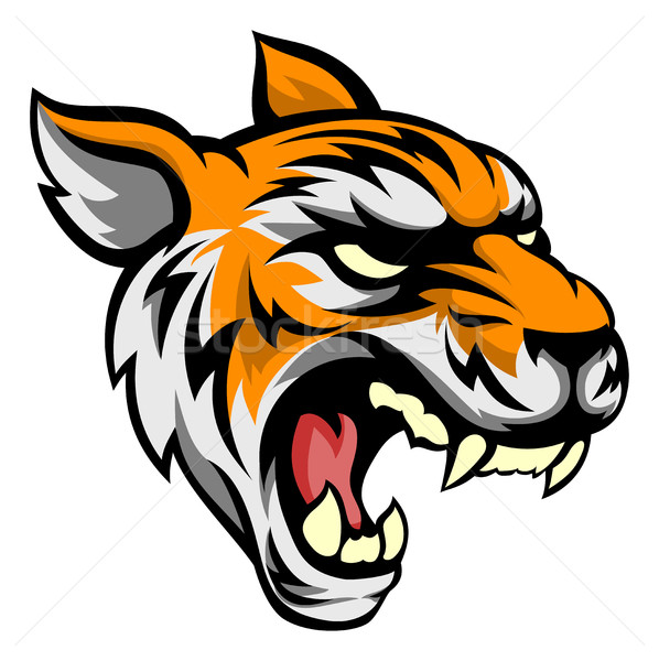 Zdjęcia stock: Tygrys · zwierząt · maskotka · ilustracja · sportowe · głowie