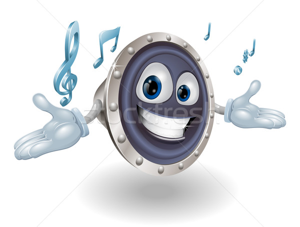 Hangszóró férfi karakter illusztráció mosolyog rajz Stock fotó © Krisdog