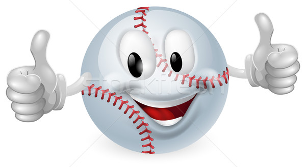 Baseball balle mascotte illustration cute heureux Photo stock © Krisdog