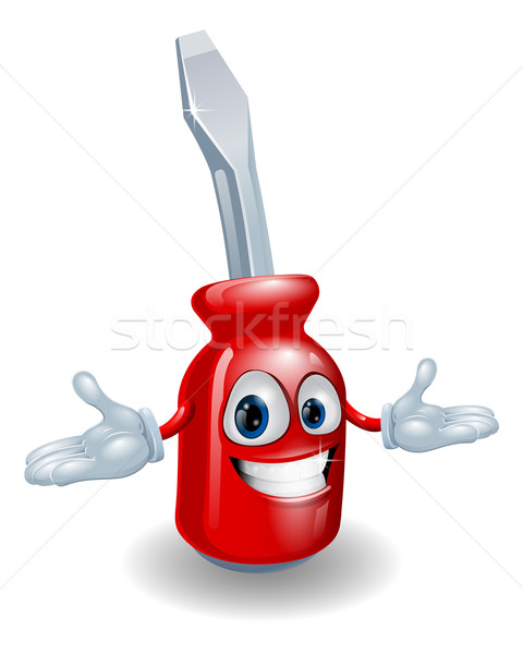 Red screwdriver mascot Stock photo © Krisdog