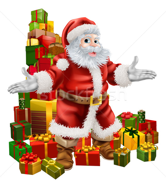 Santa Claus and Christmas Gifts Stock photo © Krisdog