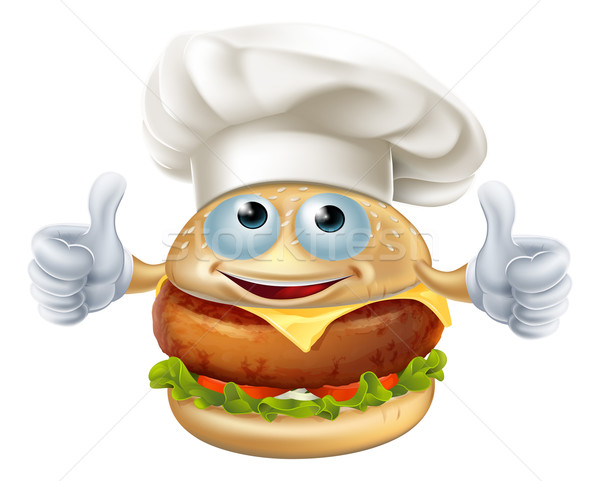 Cartoon chef burger mascot character Stock photo © Krisdog