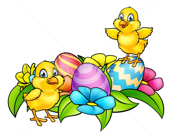 Easter Eggs and Chicks Stock photo © Krisdog