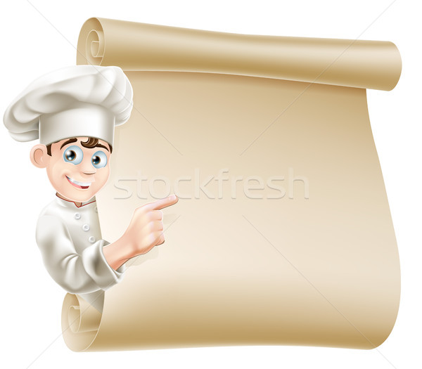 Cartoon chef and menu Stock photo © Krisdog