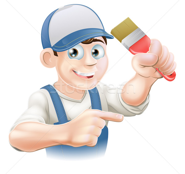 Painter decorator pointing Stock photo © Krisdog