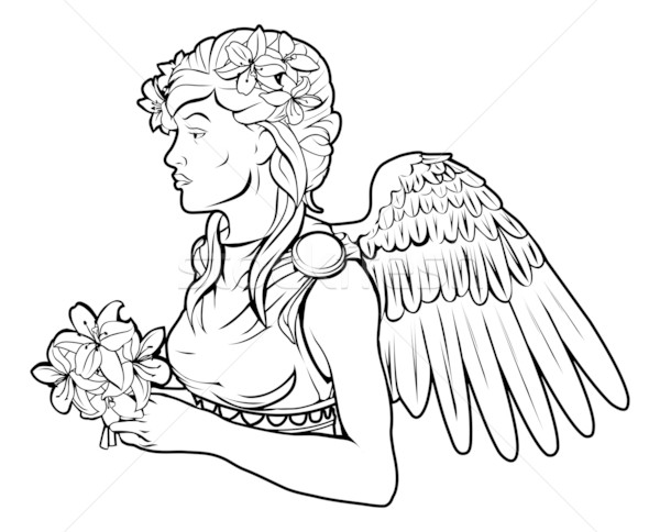 Stylised angel woman illustration Stock photo © Krisdog