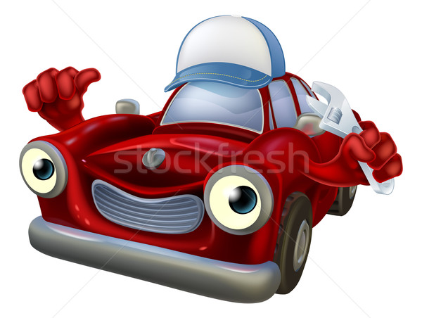 車 メカニック スパナ 実例 赤 漫画 ストックフォト © Krisdog