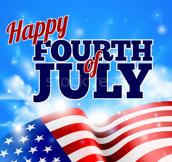 Fourth of July American Flag Background Sky Stock photo © Krisdog