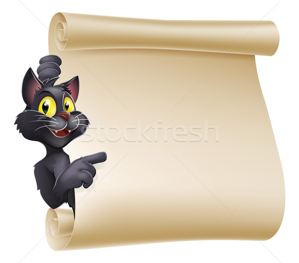 ハロウィン 猫 スクロール 実例 かわいい 漫画 ストックフォト © Krisdog