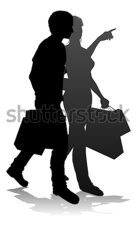 Attractive Couple Silhouette Stock photo © Krisdog