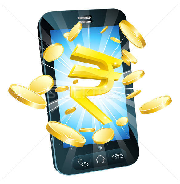 Rupee money phone concept Stock photo © Krisdog