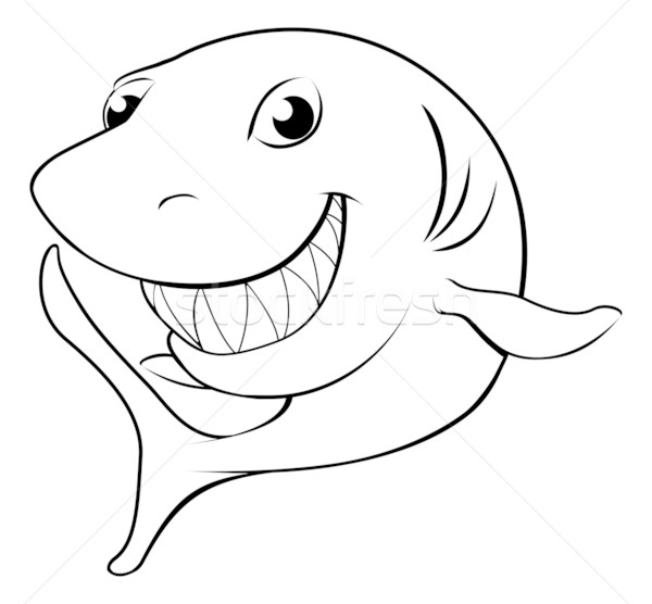 Happy cartoon shark Stock photo © Krisdog