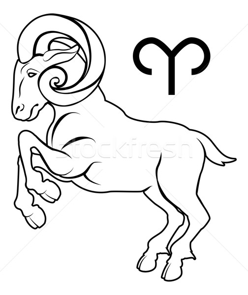 állatöv horoszkóp asztrológia felirat illusztráció kos Stock fotó © Krisdog