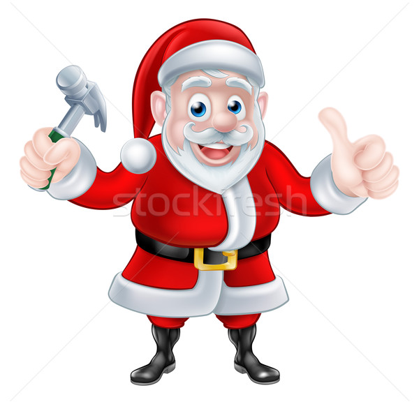 Santa Holding Hammer and Giving Thumbs Up Stock photo © Krisdog