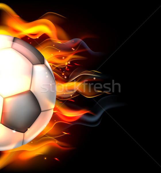 пылающий футбольным мячом Футбол футбола мяча огня Сток-фото © Krisdog