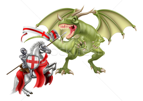 Saint George Fighting the Dragon Stock photo © Krisdog