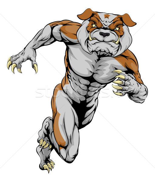 Twardy bulldog maskotka ilustracja charakter człowiek Zdjęcia stock © Krisdog