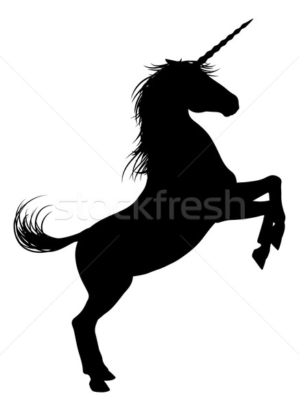 Stockfoto: Paard · silhouet · mythisch · permanente · achtergrond · benen