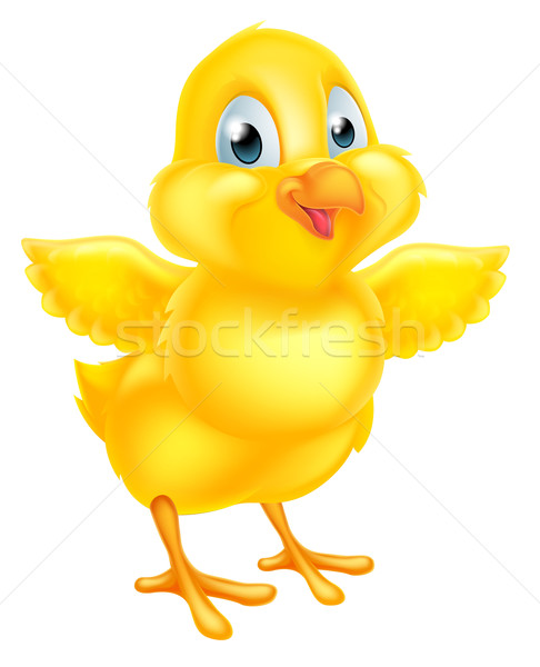 Aranyos húsvét csirke rajz citromsárga baba Stock fotó © Krisdog