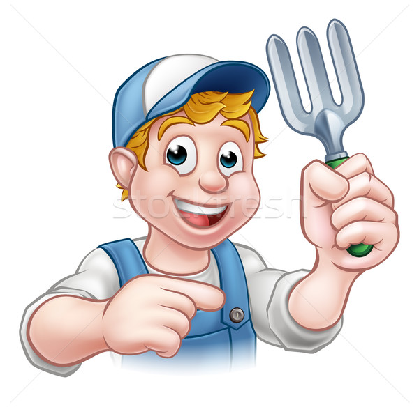 Gardener Cartoon Character Stock photo © Krisdog