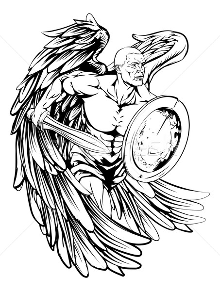 Stock photo: Angel drawing