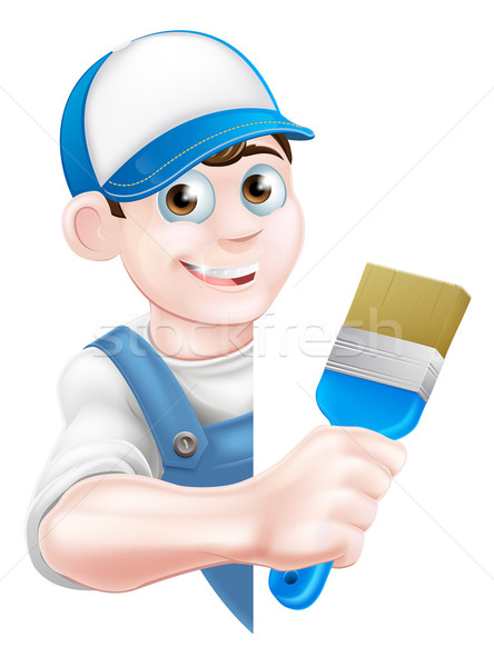 Cartoon Painter Decorator Stock photo © Krisdog