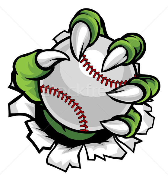 Monster or animal claw holding Baseball Ball Stock photo © Krisdog
