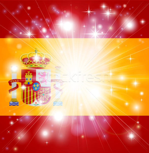 Spaanse vlag vlag Spanje licht exemplaar ruimte Stockfoto © Krisdog