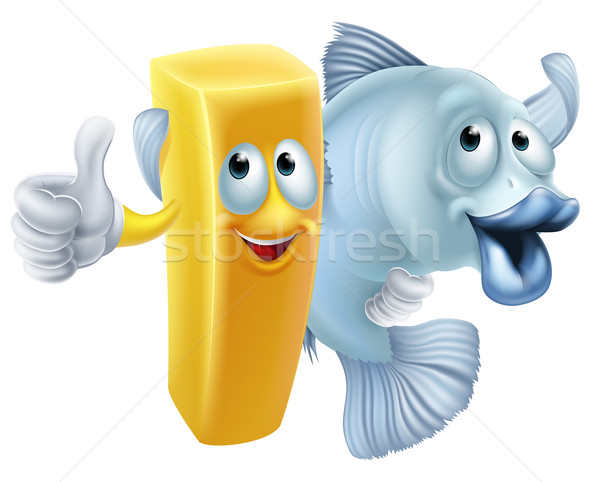 Fish and chips cartoon Stock photo © Krisdog