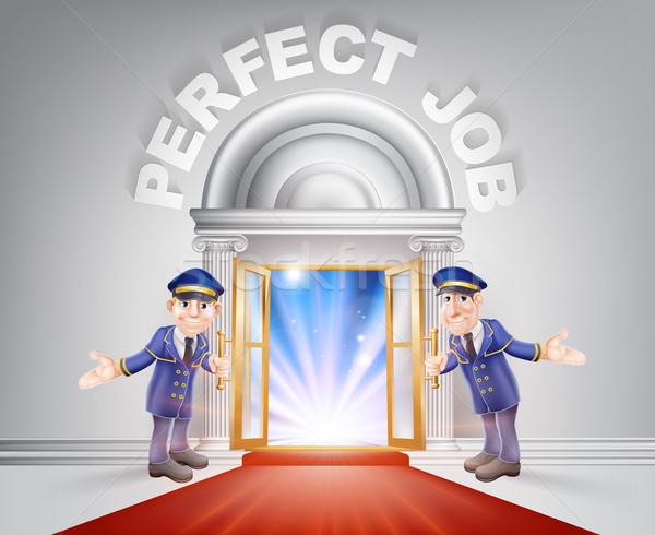 Stock photo: Red carpet door to your Perfect Job 
