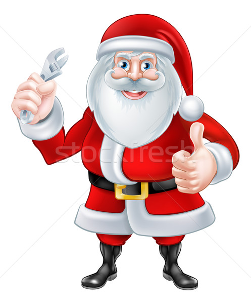 Cartoon Santa Holding a Spanner Stock photo © Krisdog