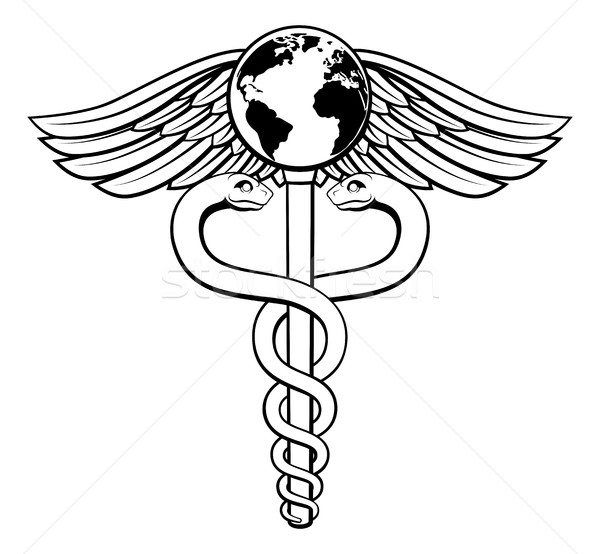 Caduceus Globe Medical Symbol Stock photo © Krisdog