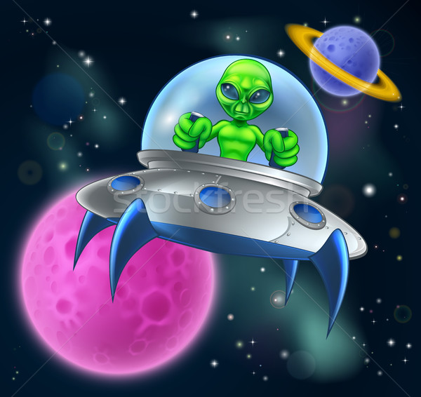 Conjunto de desenhos animados Alien UFO Space Ships imagem vetorial de  ursus@zdeneksasek.com© 176587818