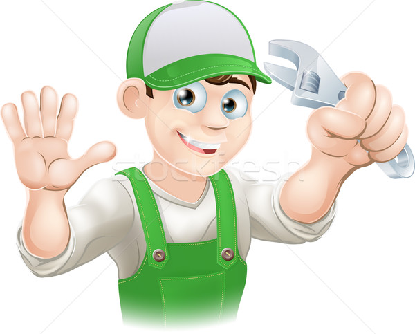 Plumber or mechanic with spanner Stock photo © Krisdog