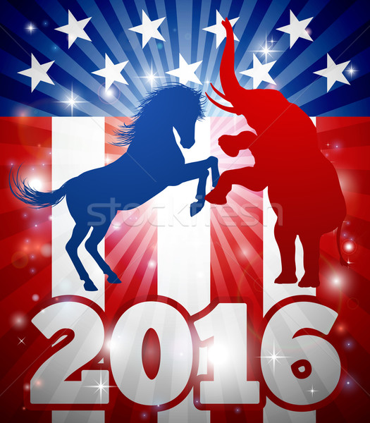 アメリカン 選挙 2016 マスコット 動物 民主的な ストックフォト © Krisdog