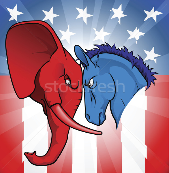 Zdjęcia stock: Amerykański · polityka · demokrata · republikański · symbolika · osioł